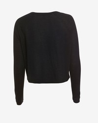 Autumn Cashmere Boxy Crop Cashmere Sweater Black