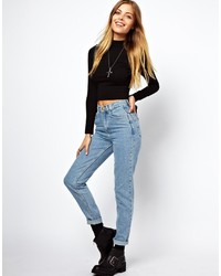 Asos Crop Top With Long Sleeves And Turtle Neck