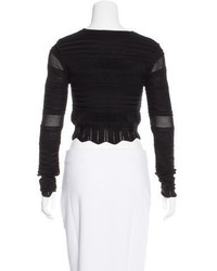 Torn By Ronny Kobo Cropped Long Sleeve Sweater