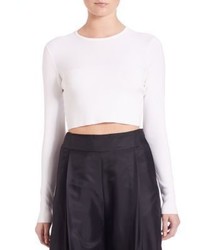 Knit Cropped Open Back Sweater