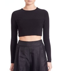 Knit Cropped Open Back Sweater