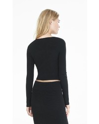 Long Sleeve Ribbed Cropped Sweater