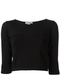 Pinko Cropped Contrast Knit Sweater