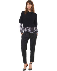 Rebecca Taylor Textured Cashmere Cropped Sweater