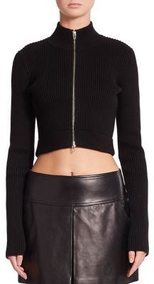 zip cropped sweater