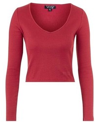 Topshop V Neck Crop Sweater