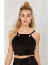 After Party Vintage Like A Charm Vegan Suede Crop Top