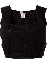 And Re Walker Woven Overlay Detail Cropped Top
