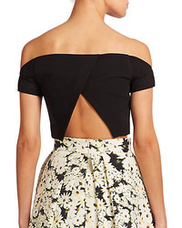 Nicholas Bonded Off The Shoulder Cropped Top