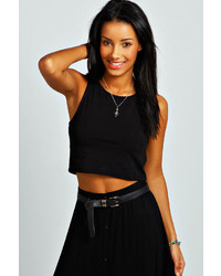 Boohoo Amy Stretch Muscle Back Crop Top