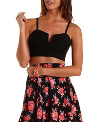 Charlotte Russe Plunging Bustier Crop Top