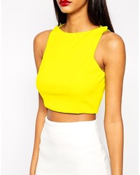 Asos Collection Crop Top In Premium Fabric With Square Neck