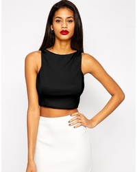 Asos Collection Crop Top In Premium Fabric With Square Neck