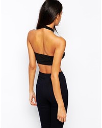 Asos Collection Cross Front Crop Top With Cut Out