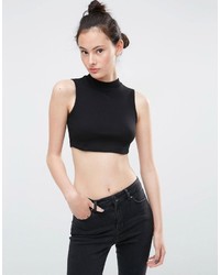 Asos Collection Sleeveless Crop With Turtleneck In Rib