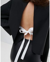 Asos Crop Kimono Top With Slash Sleeve And Contrast Tie