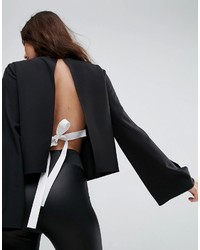 Asos Crop Kimono Top With Slash Sleeve And Contrast Tie