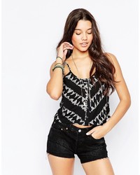 RVCA Cropped Top With Criss Cross Back