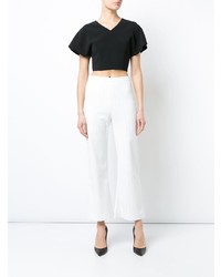 Christian Siriano Cropped V Neck Top