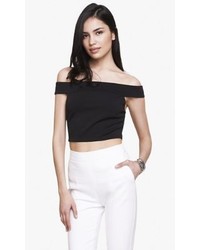 Express Off The Shoulder Knit Cropped Top