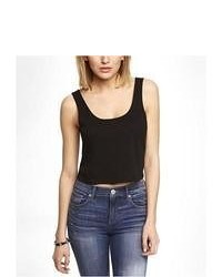 Express Relaxed Cropped Tank Black X Small