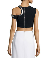 Thierry Mugler Hardware Trimmed Keyhole Crop Top