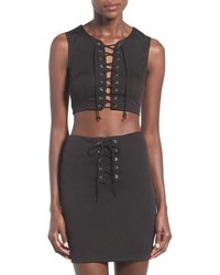 Missguided Lace Up Crop Top