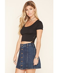 Forever 21 Lace Up Crop Top