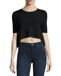 Opening Ceremony Linear Ribbed Crop Top Black