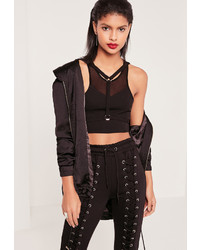 Missguided Harness Overlay Crop Top Black
