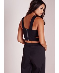 Missguided Side Cut Out Crop Black