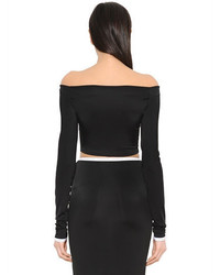 Alexandre Vauthier Off The Shoulder Cropped Jersey Top