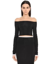 Alexandre Vauthier Off The Shoulder Cropped Jersey Top