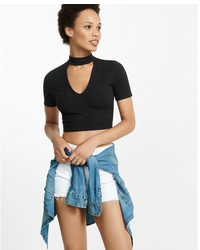 Express One Eleven Cut Out Cropped Tee