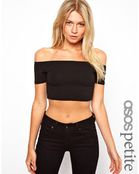 Asos Petite 90s Crop Top With Off The Shoulder Detail