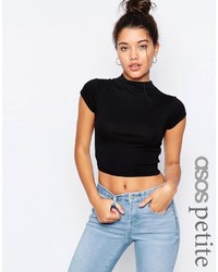 Asos Petite The Ultimate Super Crop Top With Cap Sleeves