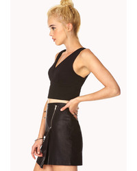 Forever 21 Quilted Geo Crop Top