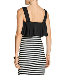 Milly Sold Out Cropped Stretch Silk Top