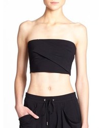Helmut Lang Strapless Asymmetrical Fold Cropped Top