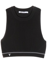 Alexander Wang T By Cropped Ribbed Top