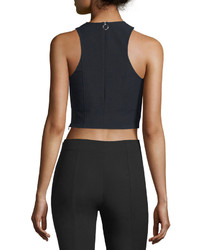 Alexander Wang T By Stretch Suiting Sleeveless Crop Top Black