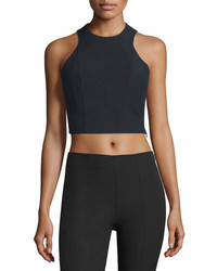 Alexander Wang T By Stretch Suiting Sleeveless Crop Top Black