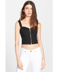 7 For All Mankind Zip Front Crop Top