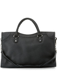 Balenciaga Classic City Calfskin Shoulder Bag Black