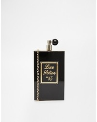 Aldo Frame Clutch Perfume Bottle With Chain Shoulder Strap Black