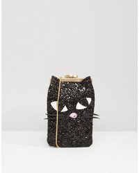 Lulu Guinness Glitter Kookie Cat Ellie Crossbody Bag