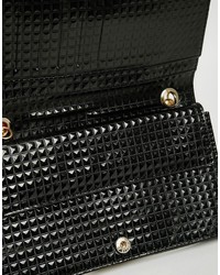 Versace Jeans Black Patent Envelope Crossbody Bag