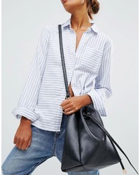 Asos Minimal Drawstring Shoulder Bag With Detachable Strap
