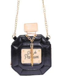 Romwe Perfume Shaped Mini Black Bag