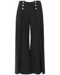 Genny Black Culottes With Buttons At The Waist